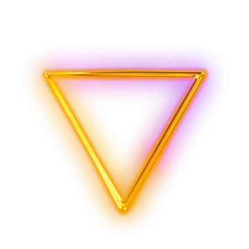 a gold triangle on a white background