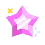 a pink star with a yellow star on top