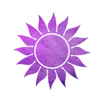 a purple sun on a white background