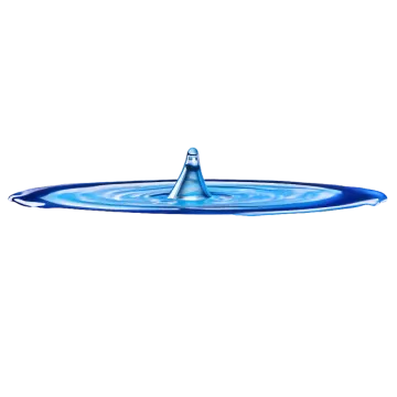 a blue water drop with a white background