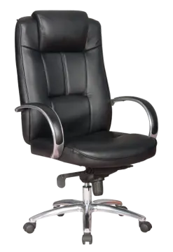 a black office chair on a white background