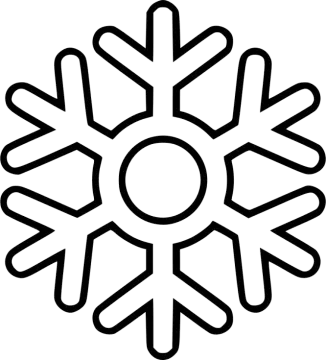 a black and white snowflake icon