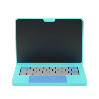 a blue laptop with a keyboard in it