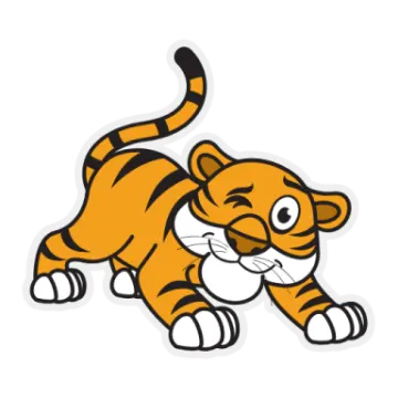 a cartoon tiger running