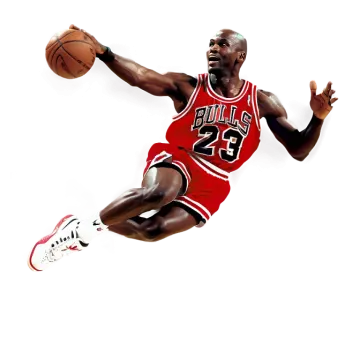 a basketball player is jumping in the air