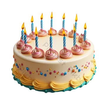 a birthday cake with candles on top