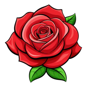 a red rose on a white background