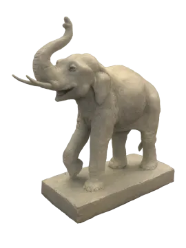 a statue of an elephant on a white background