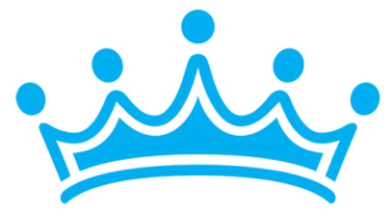 a blue crown on a white background