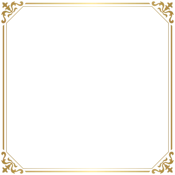 a gold frame with a white background