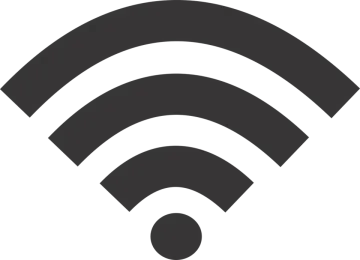 a black and white icon of a wi - fi