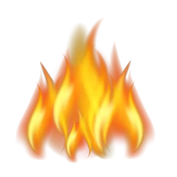 a fire on a white background