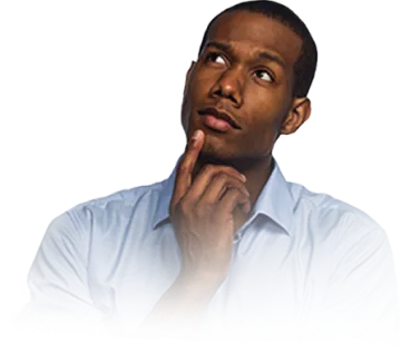 a man with his hand on his chin looking up