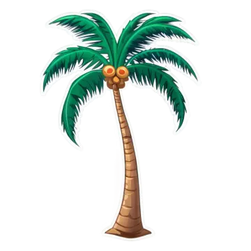 a palm tree on a white background