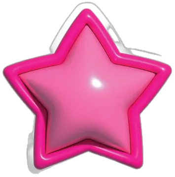 a pink star shaped object on a white background
