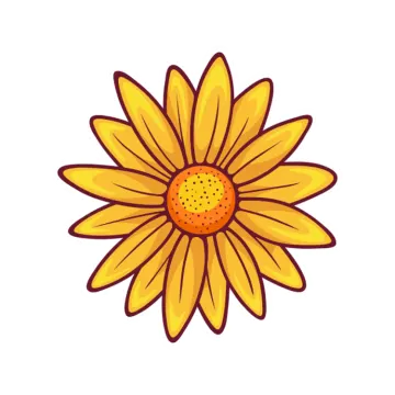 a yellow flower on a white background