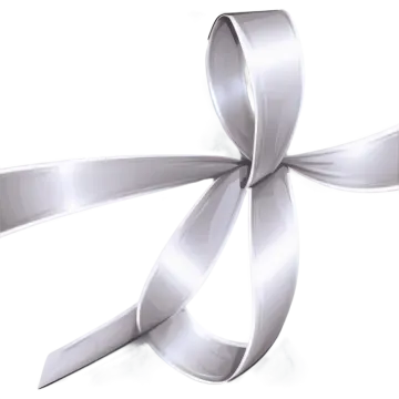 a silver ribbon on a white background