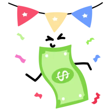 an illustration of a money bag with a dollar in it