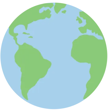 a blue and green earth with a white background