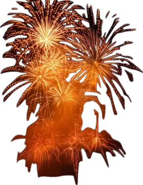 a firework with fireworks in the background