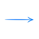 a blue arrow pointing up to the right