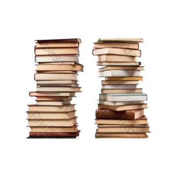 a stack of books on a white background