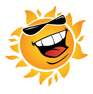 a smiling sun with sunglasses on it