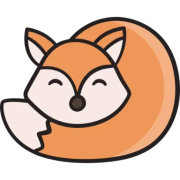 a cartoon fox with its eyes closed