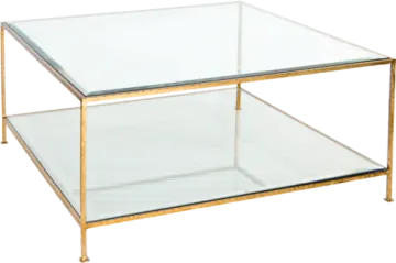 a gold and glass coffee table