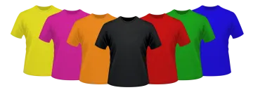 a group of t - shirts with different colors