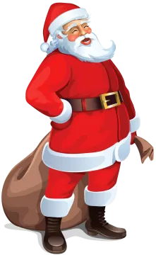 a santa claus carrying a sack of presents
