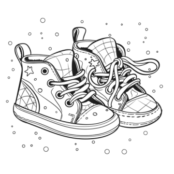 a pair of sneakers coloring page
