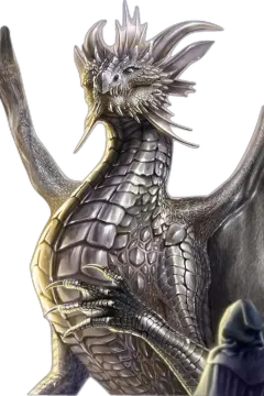 a drawing of a dragon with its wings spread