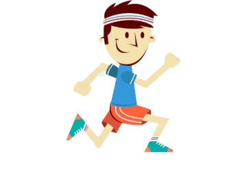 a cartoon character running