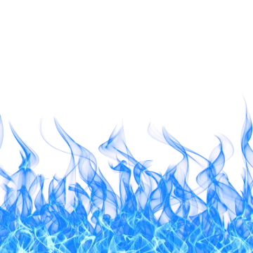 blue flames on a white background