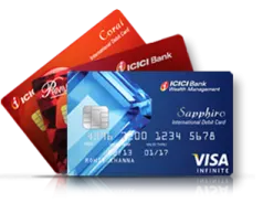 a credit card with two different colors