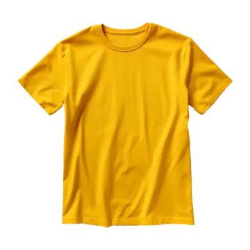 a yellow t - shirt on white background