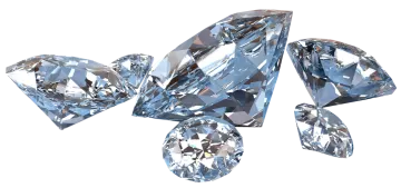 three diamonds on white background
