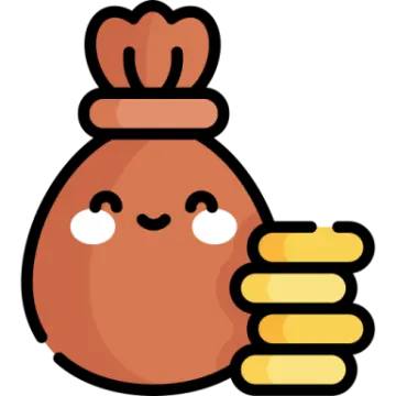 a bag of money with a smiling face
