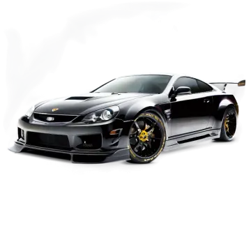 a black sports car on a white background