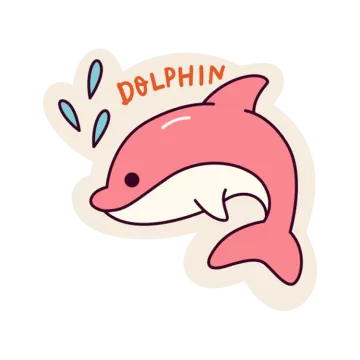 a dolphin with the word dolphin on it's back