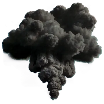 a black cloud of smoke on a white background