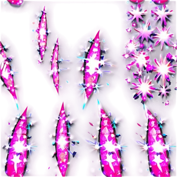 a white background with pink and blue crystals