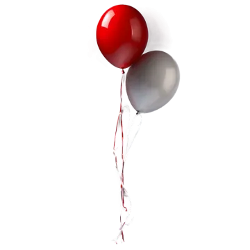 a red and gray balloon