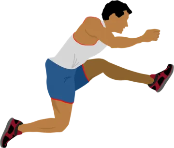 a man running on a white background