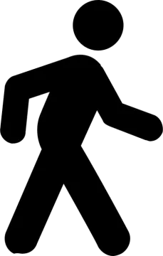 a black and white silhouette of a person walking
