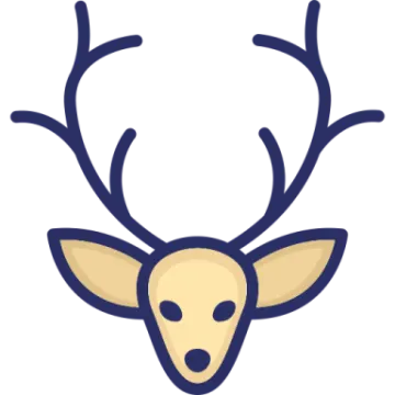 a deer head with ant ants