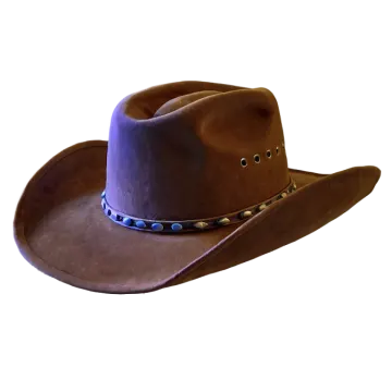 a brown cowboy hat on a white background