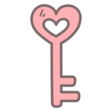 a pink key with a heart in the middle