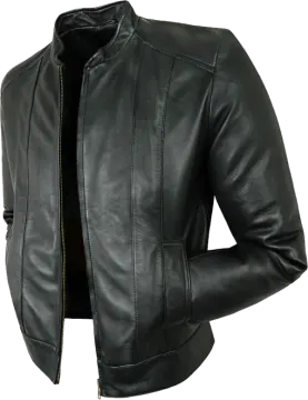 a black leather jacket